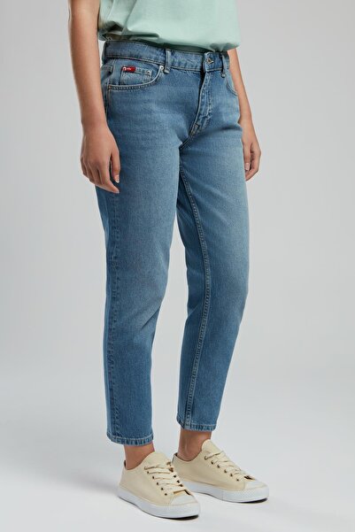 Lee Cooper Funny normal waist comfortable cut narrow leg blue women's jean pants