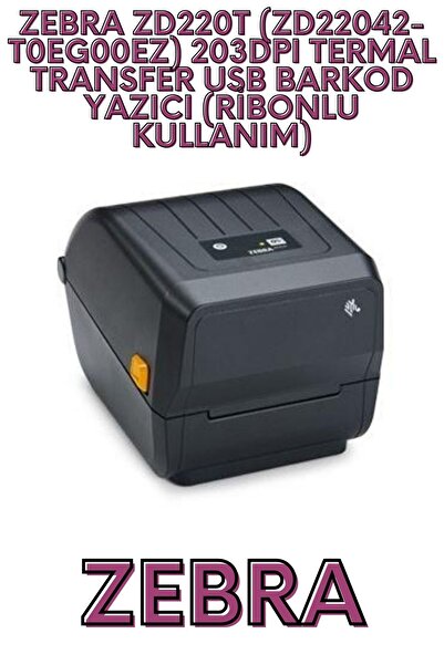 Zebra Zd220T (Zd22042-T0Eg00Ez) 203Dpi Thermal Transfer USB Barcode Printer (Using Ribbon)