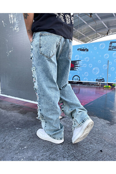 BPM Ultra Premium Rose Art Baggy Jeans