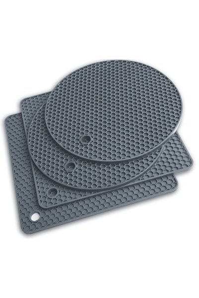 Q's Inn Silicone Kitchen Accessory Set, 4 pcs - Grey