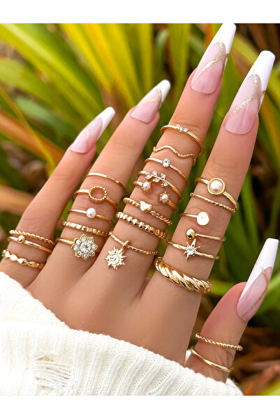 Take Two By Styli Set of 23 - Gold Tone Casual Rings