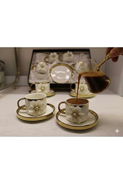 EMEL 6-Person Custom Made Gilded Luxury Porcelain Coffee Set