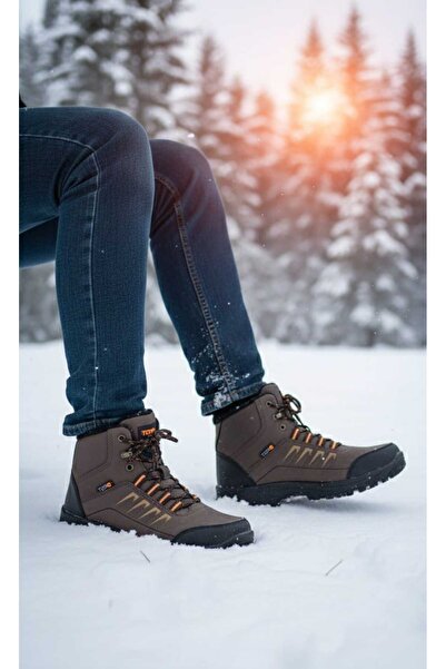 Shubuu Men's Winter Zippered Lace-Up Furry Boots