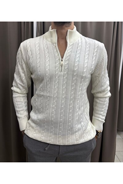 TUBA TOPTAŞ Stand-Up Collar Knitwear Men's Sweater