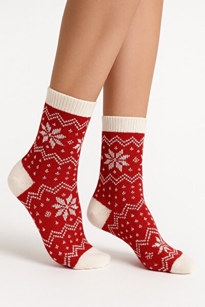 Plus Scorpion Women's Plain Premium Socks, Non-Marking, Cotton, Thick and Warm Christmas Themed Single Socks, Plus Scorpi