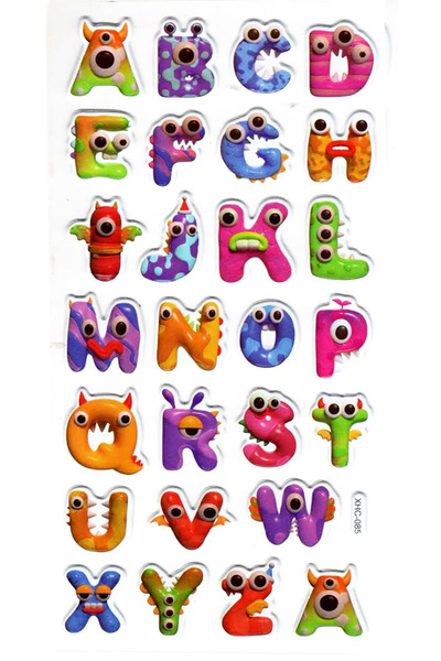 Limmy Autocolant Autocolant în relief (XHC085)-18x9 cm- Litere de dinozauri