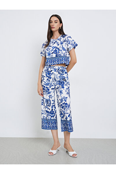 Take Two By Styli Allover Floral Printed Tops And Loose Pants Set