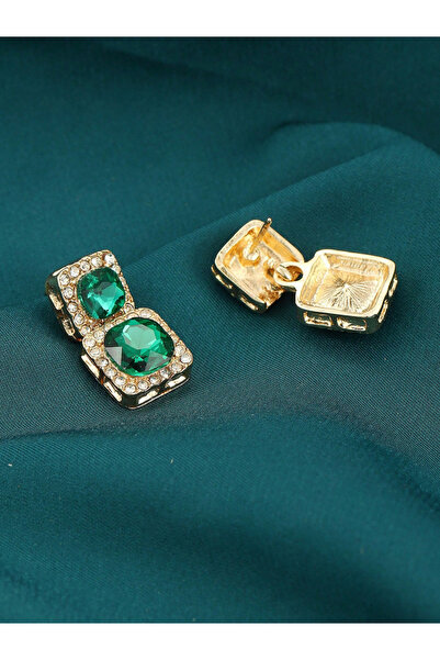 Take Two By Styli Embellished Square Earrings