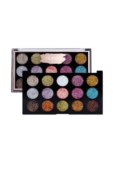 Femmelogy Glitter Far Paleti 15'li Yüksek Pigmentli Simli Kremsi Dokulu Özel ...
