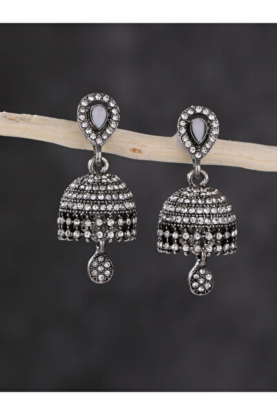 Take Two By Styli Embellished Bell Shape Jhumka Tassel Earrings