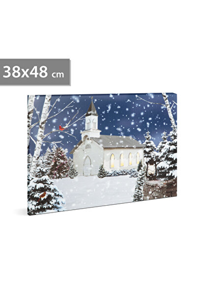 Alista Home Peisaj de iarna - LED - cu agatatoare, 2 baterii AA - 38 x 48 cm ...