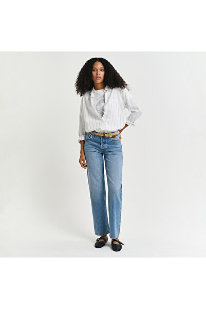 Gant Kadın Mavi Straight Fit Pantolon