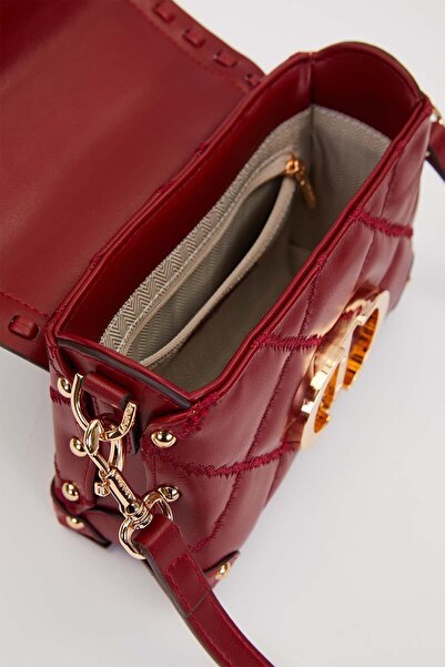 Levidor Dark Brown Quilted Chain Handbag