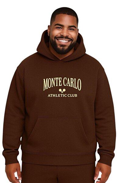 BENROMA سترة رياضية مطبوعة بتصميم مونت كارلو للجنسين مقاس كبير