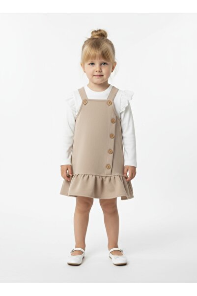 gigigiyim Button Detailed Thick Strap Girls' Dress