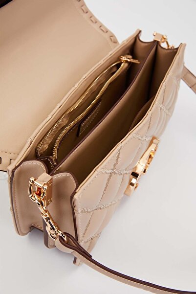 Levidor Mink Double Strap Quilted Shoulder Bag