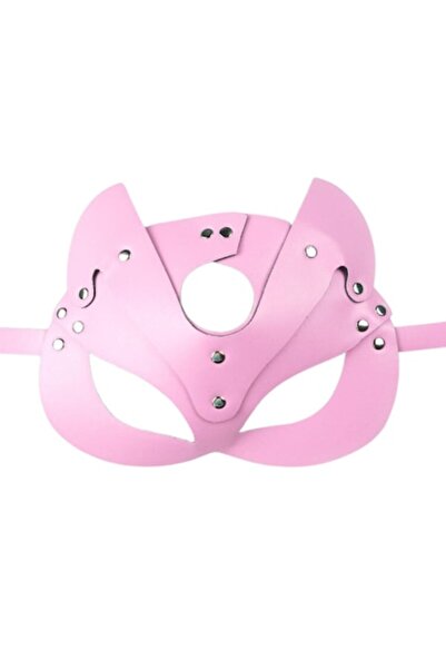 OEM Mască de pisică sexy cu accesorii metalice, urechi, reglabilă - roz