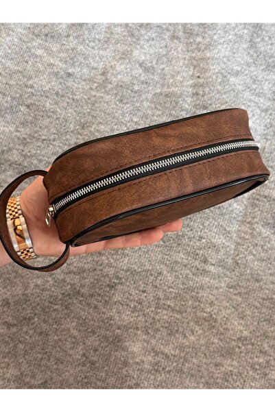 fao polo Men's Black Leather Portfolio Clutch for Travel, Cosmetic Care and Daily Use