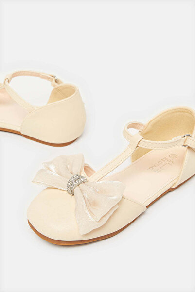 REDTAG Girls Cream Embellished Ballerina
