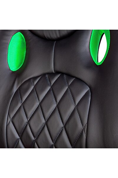 CED AUTO TRADE Gaming chair with armrest - black / green - 71 x 53 cm / 53 x 47 cm