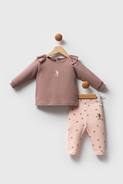 U.S. Polo Assn. Kids طقم ملابس للأطفال البنات من يو.إس. بولو أسين USB2760 مكو...