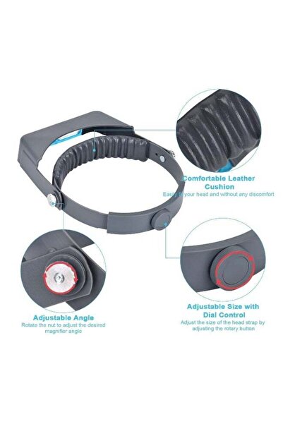 Generic Head Mount Magnifier Double Lens Headband Visor 1.5x-3.5x