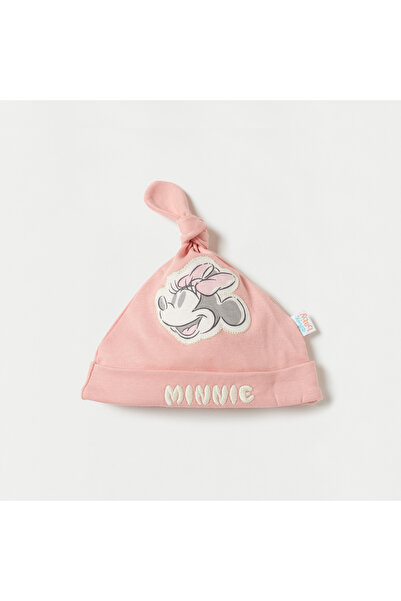 Disney Minnie Mouse Applique Beanie Cap with Knot Detail
