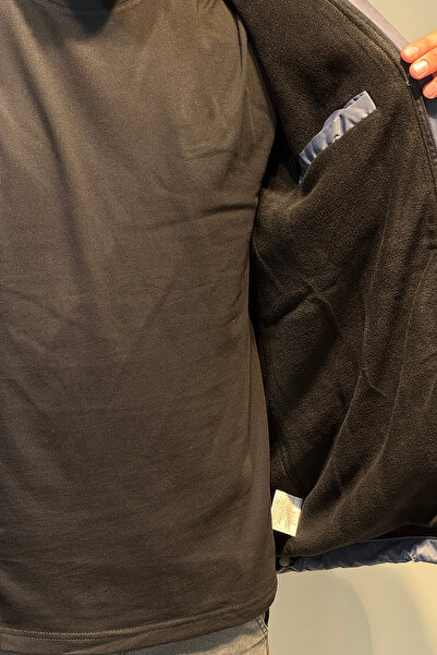 REMSA Ανδρικό χειμερινό παλτό με με κουκούλα τσέπες με λεπτομέρειες από φλις εσωτερικά 2571 καπνιστό