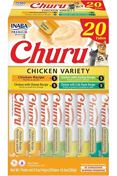 Inaba Churu Chicken Variety Pack Cat Treats, 20 Tubes, 10.0 oz