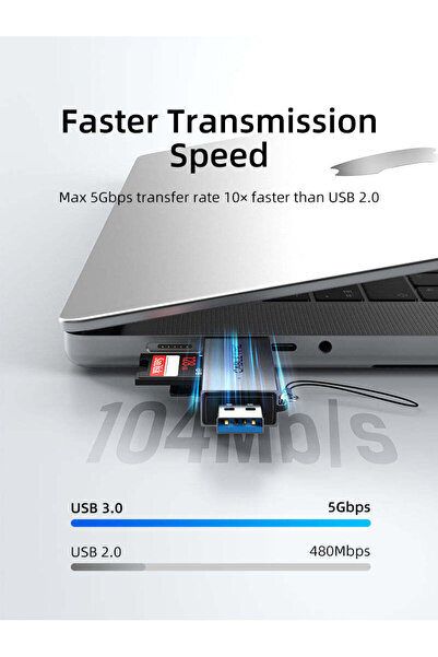 Cabletime High Speed USB C and USB 3.0 to Micro SD Card Reader for Android iPad MacBook Pro