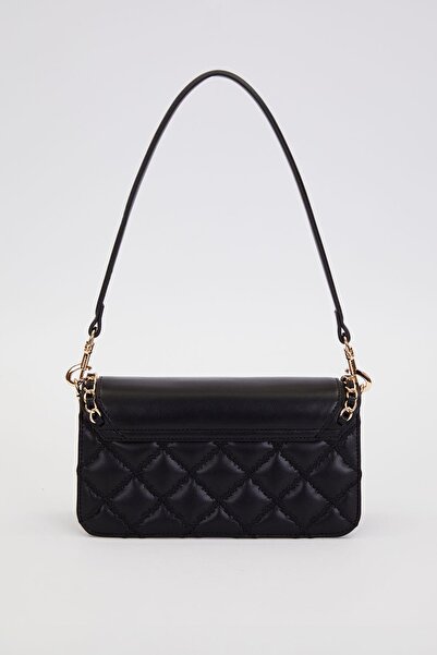 Levidor Siyah Çift Askılı Kapitone Omuz Çantası