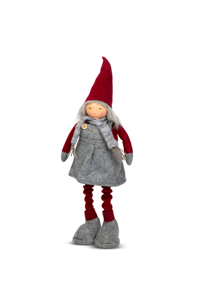 CED AUTO TRADE Figurina spiridus textila de Craciun - picior telescopic - 40 - 60 cm