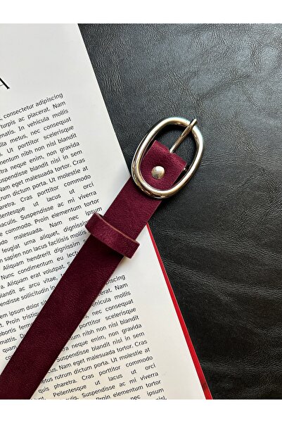 LİA KEMER Desire Ring Patterned Suede Women's Silver Buckle Belt Jacket Belt Dress Belt Trouser Belt