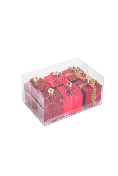 OEM Set decor brad - cadouri rosii - 4,5 cm - 6 buc/set