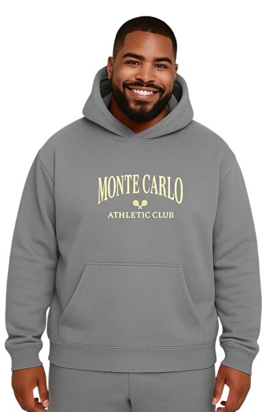 E-ROMA SWEATSHIRT UNISEX MĂRIME MARE CU IMPRIMARE MONTE CARLO