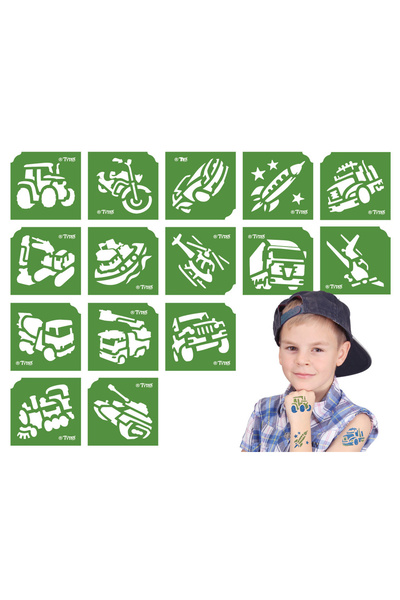 OEM Set sabloane tatuaje - vehicule - 15 buc