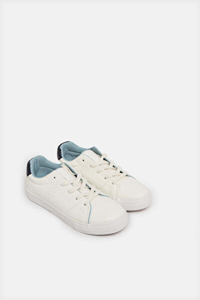 REDTAG Senior Girls White Lace-Up Sneakers