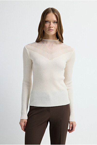 adL Şeffaf Örgülü Triko Kazak