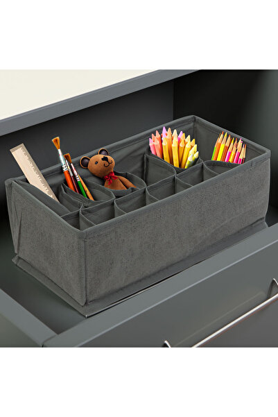 CED AUTO TRADE Storage box - 32 x 16 x 11 cm - 12 pockets - gray