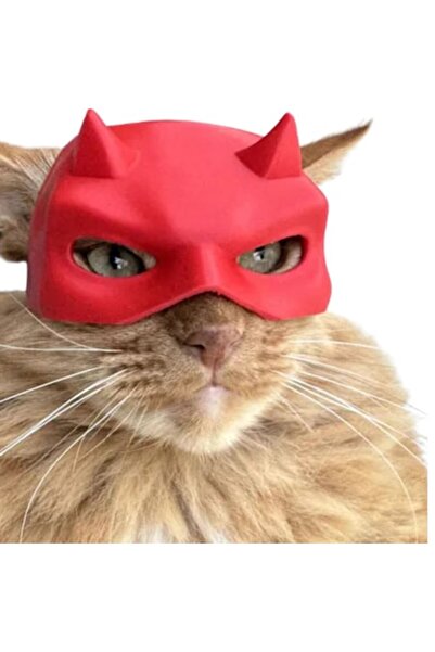OEM Daredevil Cat Mask - Funny Pet Accessory, Red