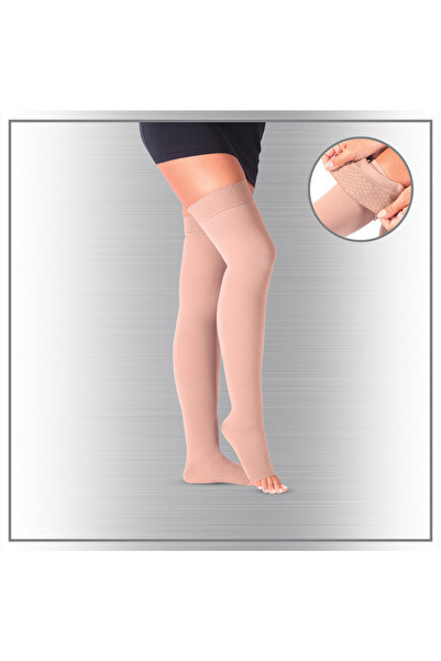 Varisocks Diz Üstü Silikonlu Burnu Açık Çorabı 34-46 mmHg No:6