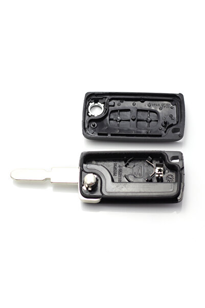 CED AUTO TRADE Citroen / Peugeot 406 - Carcasa tip cheie briceag cu 2 butoane, lama NE78-SH2 cu suport baterie