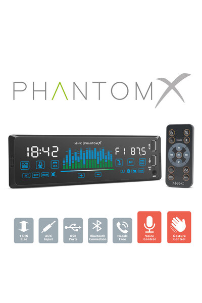 OEM Player auto „PhantomX” - 1 DIN - 4 x 50 W - versiune gestuala - BT - MP3 ...