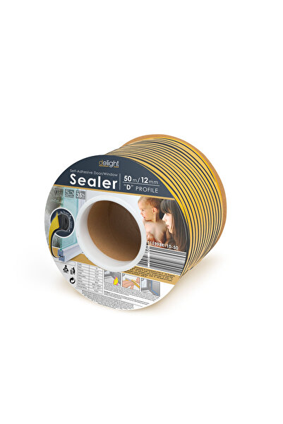 CED AUTO TRADE Delight - Self-adhesive sealing profile for windows, "D" profile - 50 m, Black, 10 mm