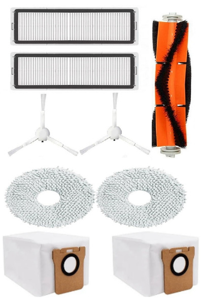 RotRever Xiaomi S10 Plus / X10 Plus / S10 Plus / S20 Plus Compatible Filter, Brush, Mop, Dust Bag Set - 9 Pieces
