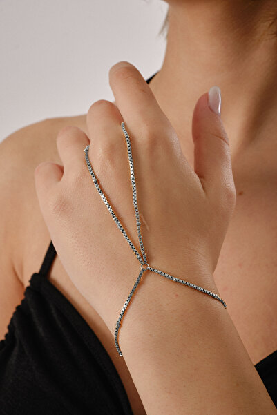 ByFlorya Jewelry صندوق فولاذي مربع الشكل، سلسلة مربعة الشكل، سوار شاهميران