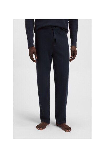 BOSS Nakışlı logolu pamuk karışımlı pijama altı