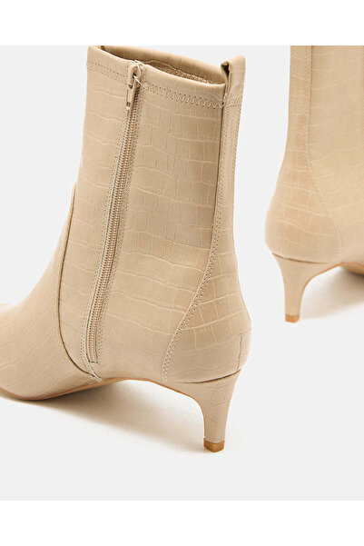 REDTAG Women Beige Textured Ankle Boots