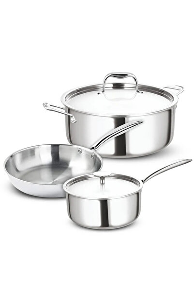 Get Ready Σετ μαγειρικών σκευών από ανοξείδωτο ατσάλι υψηλής ποιότητας 5 τεμά...