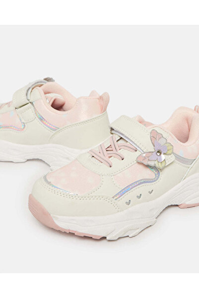 REDTAG Girls White Butterfly Trim Trainer